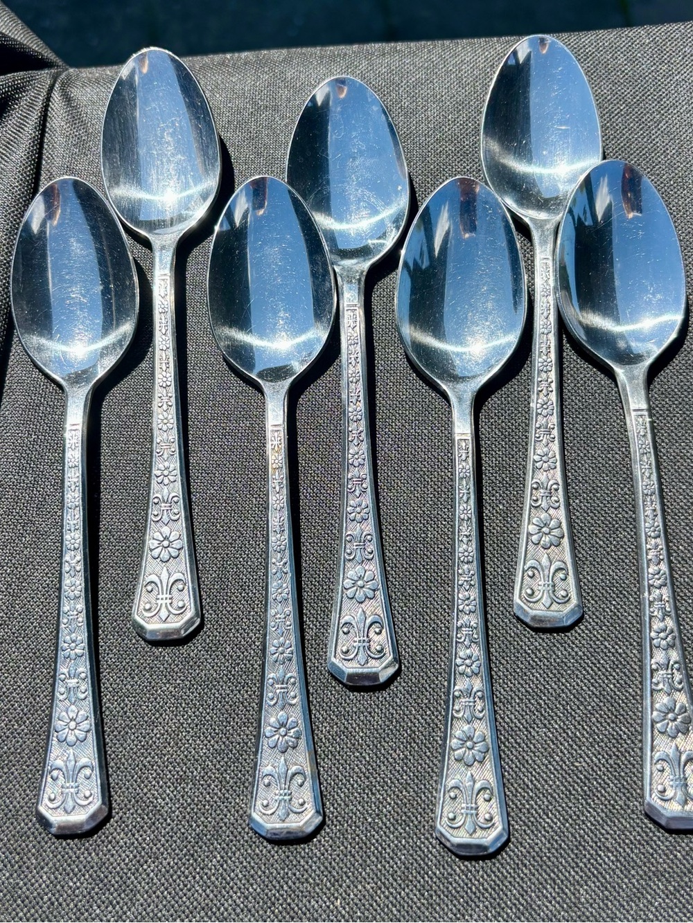 Set of 6 Interpur Stainless Flatware Japan FLORENZ Petal Flower Tea Spoons